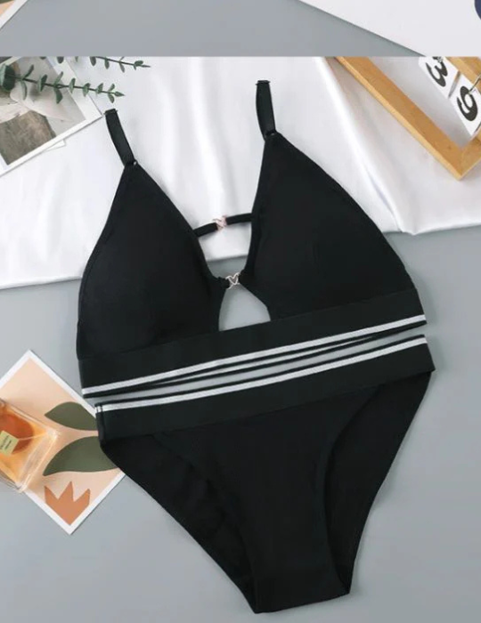 Seamless Cotton Bra & Briefs Set with Removable Pads – Comfortable Two-Piece Lingerie-BN-5821